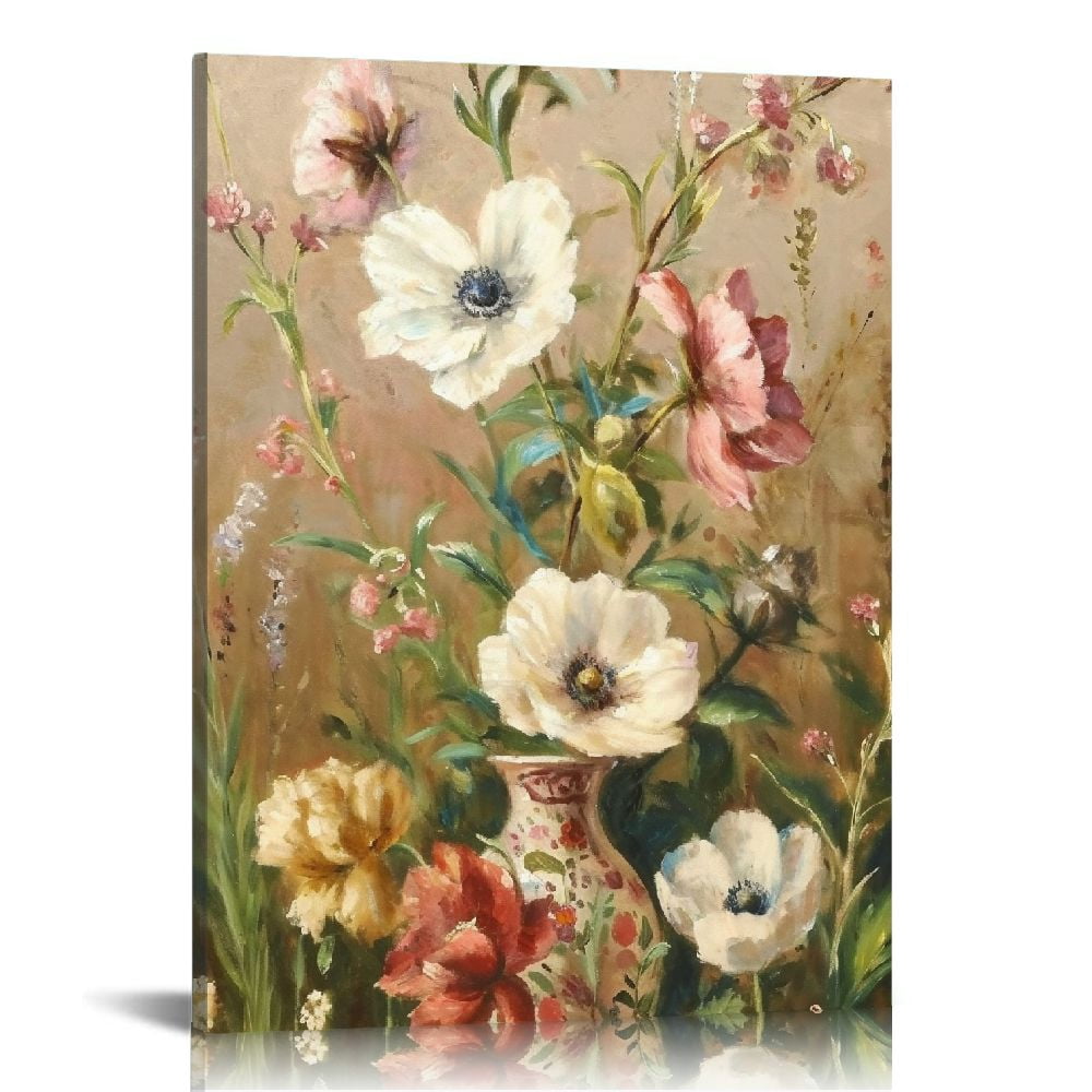Nawypu Flowers Wall Art Pink White Floral Canvas Pictures Elegant ...