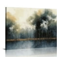 thumbnail image 1 of Nawypu Foggy Forest Canvas Wall Art - Indigo Blue Abstract Trees Pictures for Wall Decor Nature Canvas Painting Modern Printing Artwork for Living Room Bedroom Home Office Wall Decoration, 1 of 4