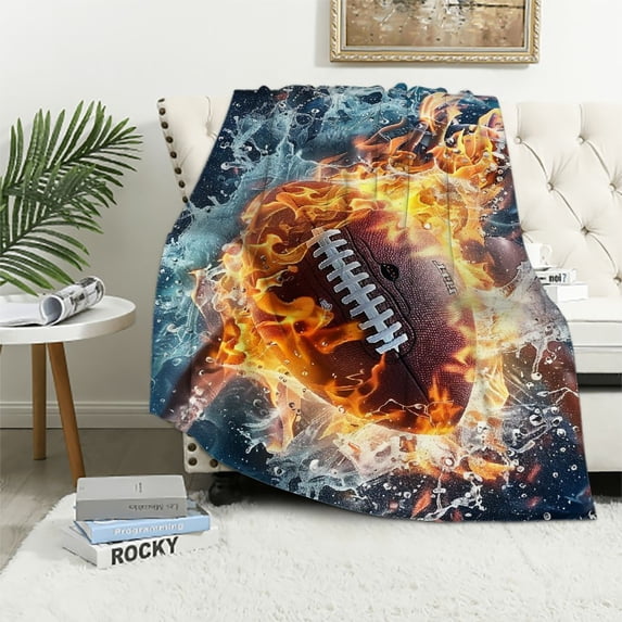 Nawypu Football Blanket Flannel Throw Blanket Gifts for Bed Couch Sofa Chair