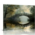 thumbnail image 1 of Nawypu  Forest Tree Canvas Wall art Bridge Over Lake Painting Autumn Tree Forest Nature Landscape in Park Modern Picture Print On Canvas Artwork for Home Office Decoration, 1 of 5
