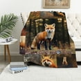 thumbnail image 1 of ONETECH Fox Blanket Super Soft Warm Fluffy Flannel Animal Fox Throw Blanket Cozy Fuzzy Plush Bedding Fox Stuff Decor Gift for Boys Girls Kids Teens Adults Couch Sofa, 1 of 6