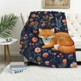 thumbnail image 1 of Nawypu  Fox Throw Blanket - Soft, Fuzzy &amp; Warm -  Flannel Blankets for Travel, Office - Dark Blue Cute Throws Gift for Girls, Boys, 1 of 6