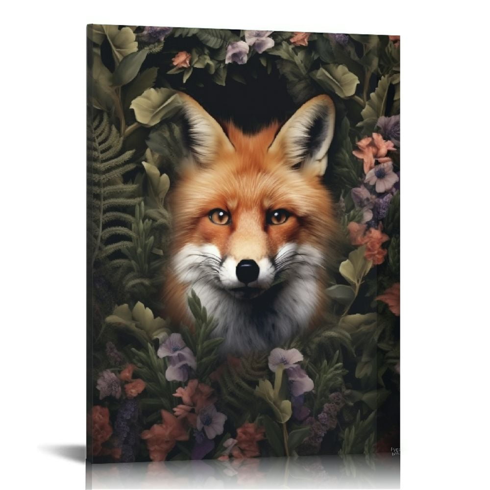 Nawypu Fox in Flowers Room Aesthetics Fun Poster Poster for Room