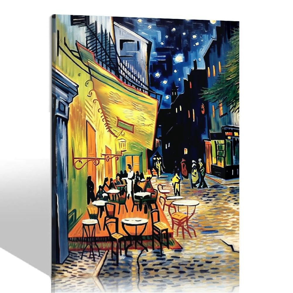 Nawypu Framed Art Giclee Canvas Prints of Cafe Terrace at Night Canvas ...