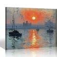 thumbnail image 1 of Nawypu Framed Art Impression Sunrise Canvas Prints of Claude Monet Famous Paintings Reproduction Seascape Artwork Pictures on Canvas Wall Art for Home Decorations Black, 1 of 4