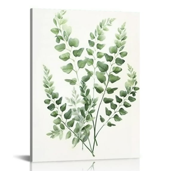 Nawypu Framed Botanical Plant Canvas Wall Art 6 Pieces Prints Green Sage Plants Minimalist Decor for Bathroom