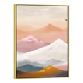 thumbnail image 1 of Nawypu  Framed Canvas Print Wall Art Birds Flying Orange Pastel Mountain Range Animals Abstract Illustrations Modern Art Rustic Minimal Relax/Calm Boho for Living Room, Bedroom, Office, 1 of 4