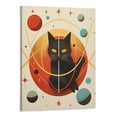 thumbnail image 1 of Nawypu Framed Canvas Print Wall Art Geometric Symbol Cartoon Black Cat Animals Shapes Illustrations Modern Minimalist Chic Relax/Calm Multicolor for Living Room, Bedroom, Office - 16"x20" Natural, 1 of 3