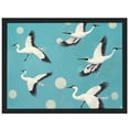 thumbnail image 1 of Nawypu  Framed Canvas Print Wall Art Preppy Room Decor Teal Sky Flying Crane Bird Pattern Animals Nature Decorative Multicolor Colorful Rustic for Living Room, Bedroom, Office, 1 of 4