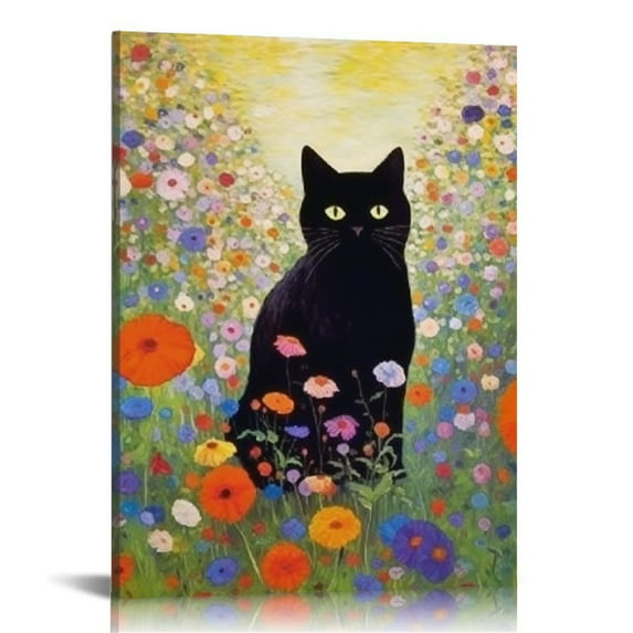 Nawypu Framed Canvas Print Wall Art Set of Garden Flower Funny Cute Colorful Aesthetic Modern Minimalism Art Decorative for Living Room,Bedroom,Bathroom,Office