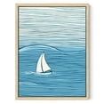 thumbnail image 1 of Nawypu  Framed Canvas Print Wall Art Shark Fin Above The Ocean Surface Coastal Wilderness Illustrations Modern Art Tropical Scenic Colorful Ultra for Living Room, Bedroom, Office, 1 of 4