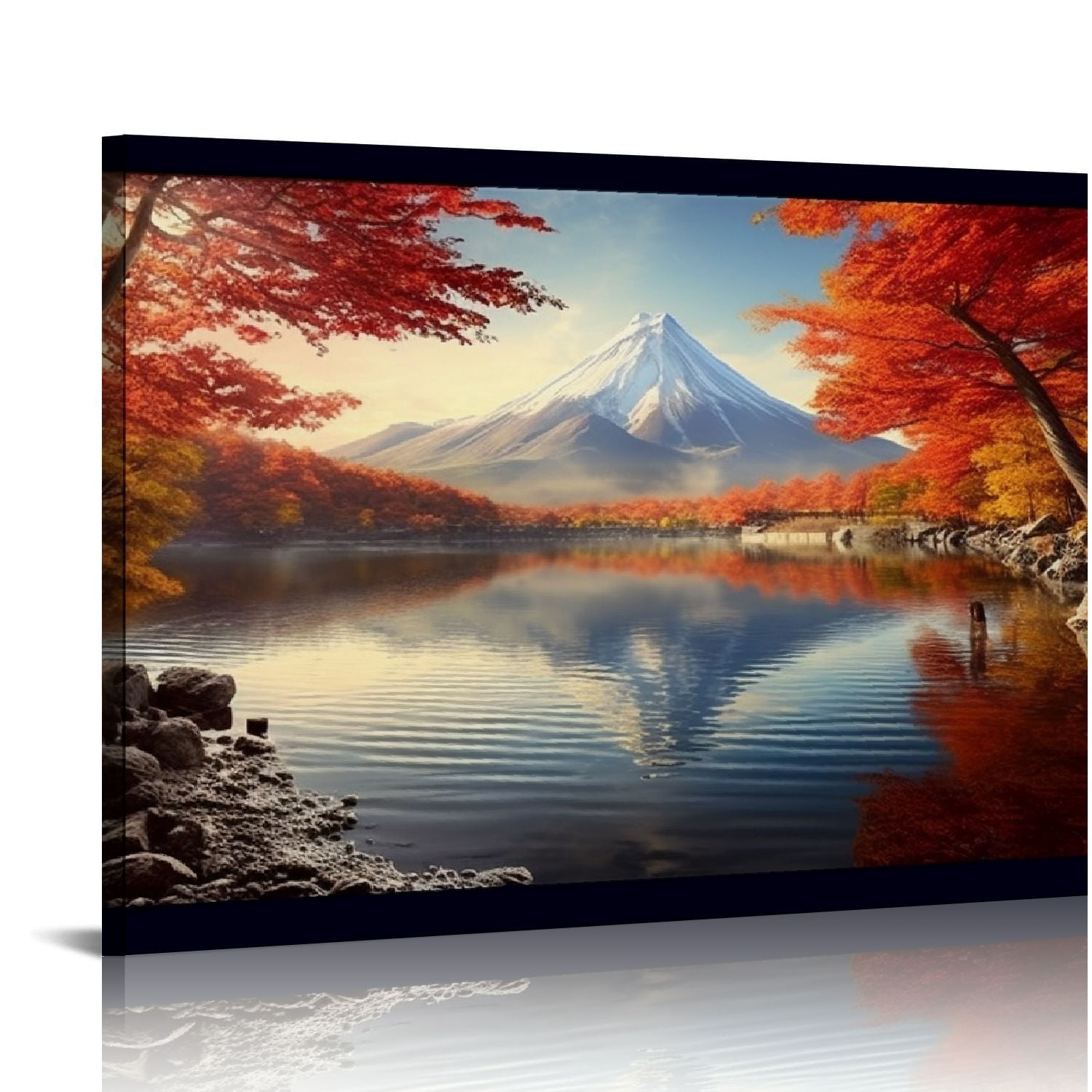 Nawypu Framed Canvas Prints Mount Fuji Wall Art Japanese Mountain over ...