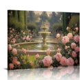 thumbnail image 1 of Nawypu  Framed Canvas Vintage Wall Art Print, Rose Garden Prints Home Decor, Canvas Classic Floral Landscape for Living Room, Office Hallway Decor,, 1 of 4