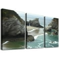 thumbnail image 1 of Nawypu  Framed Canvas Wall Art Print On Canvas Big Sur McWay Falls Pictures Posters Artwork for Living Room Bedroom Ready to Hang Wall Decor 12''x16''X3 Panels, 1 of 4