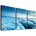 thumbnail image 1 of Nawypu  Framed Canvas Wall Art Print On Canvas Huge Crack in The ice of The Lake at Dawn Pictures Posters Artwork for Living Room Bedroom Ready to Hang Wall Decor 12''x16''X3 Panels, 1 of 4