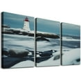 thumbnail image 1 of Nawypu  Framed Canvas Wall Art Print On Canvas Peggys Cove Lighthouse on Ice Pictures Posters Artwork for Living Room Bedroom Ready to Hang Wall Decor 12''x16''X3 Panels, 1 of 4