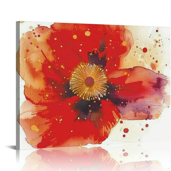 Nawypu Framed Canvas Wall Art Print Splash V with Gold Poppy Float Framed Canvas Art for Wall Decor, Living Room, Bedroom, Bathroom, Kitchen, Office or Business Artwork