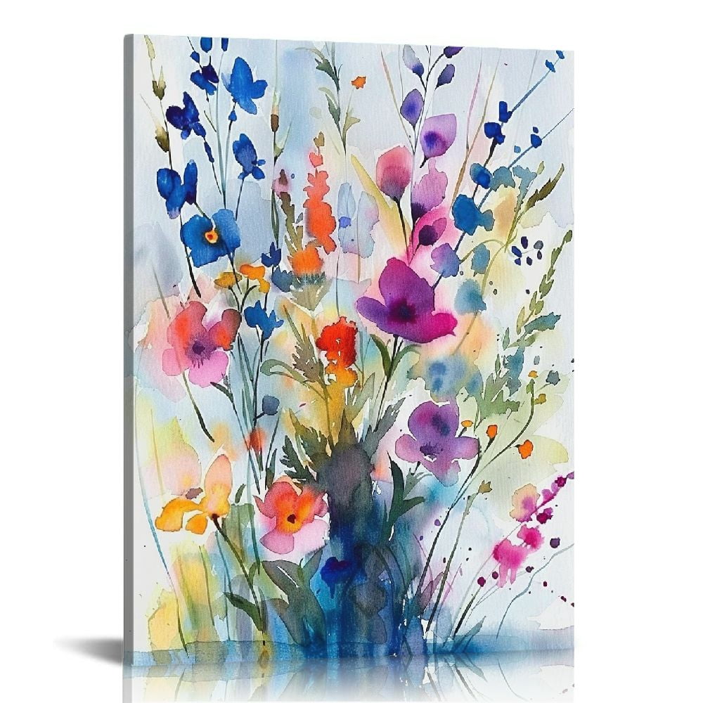 Nawypu Framed Flower Pictures Canvas Wall Art Floral Botanical Prints ...