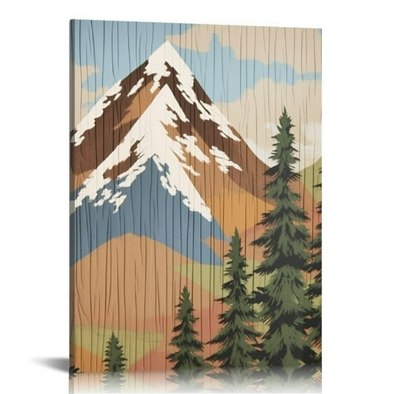 Nawypu Framed Mountain Canvas Wall Art Mountain Picture Paintings Artwork for Living Room Bedroom Office Decor 16x20 Inch