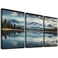 thumbnail image 1 of Nawypu Framed Nature Wall Art Canvas: Modern Lake Landscape Picture Print Peaceful Forest Mountain Painting Artwork Contemporary Photography Decor for Living Room Office Bedroom 12''x16''X3 Panels, 1 of 4