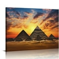 thumbnail image 1 of Nawypu Framed Print - Pyramids From The Egyptian Giza Plateau (Picture Poster Egypt) Canvas Prints Poster Wall Art For Home Office Decorations Unframed 18"x12", 1 of 4