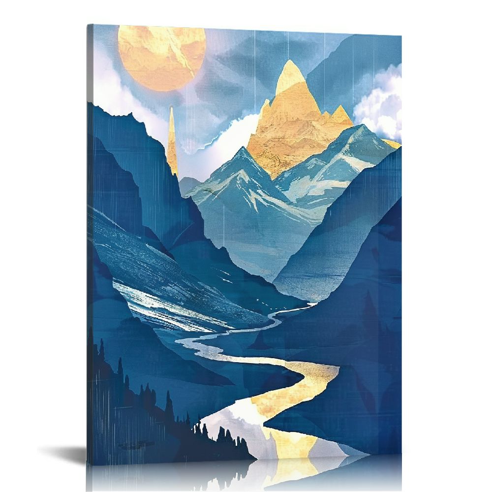 Nawypu Framed Wall Art Wilderness Illustrations Nature Scenery Painting ...
