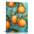 thumbnail image 1 of Nawypu  Fruit Kitchen Wall Decor Lemon Orange Canvas Art Painting for Dining Room Restaurant Decoration Teal and Yellow Pictures Prints Framed, 1 of 5