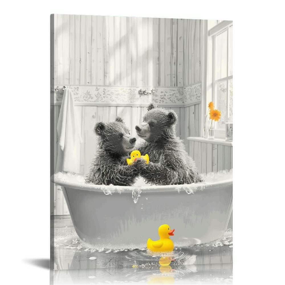INDAJEDN Bear Hand Towels – 16x24 Inch Funny Bathroom Towels, Bear-Themed Decor For Bear Lovers
