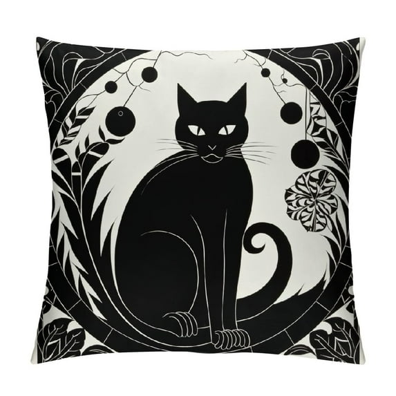 Nawypu Funny Cat Gifts, Black Cat Pillow Covers Cat Gifts for Cat Lovers Women, Cat Theme Flannel Throw Pillow Cover, It’s Not Cat Hair It’s Kitty Glitter Cushion Covers for Sofa Couch Decor