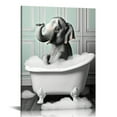 thumbnail image 1 of Awypu Funny Elephant Bathroom Wall Art Washing Elephant In Bathtub Bathroom Pictures for Wall Farmhouse Animal Paintings Please Seat Yourself Bathroom Sign Framed Artwork Rustic Canvas Print Decor, 1 of 4
