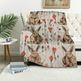 thumbnail image 1 of Nawypu Funny Rabbit Flower Love Blanket Print Soft Lightweight Warm Cozy Plush for Bedding Couch Practical Gift Universal for Leg/Pet, 1 of 6