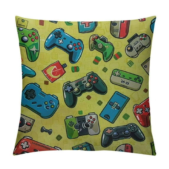 Nawypu Game Pillow Cover Vintage Video Throw Pillow Case Square Cushion Decorative Cover for Sofa Bedroom Green
