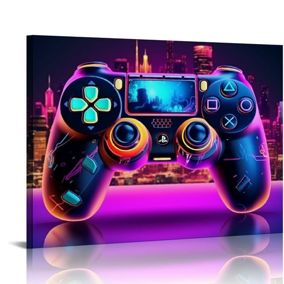 Nawypu Gaming Wall Art Gamer Room Wall Decor for Boys Modern Gamer Poster for Men Bedroom Colorful Street Pop Artwork Retro Vedio Gamepad Headphone Canvas Picture Kids Playroom Home Decorations