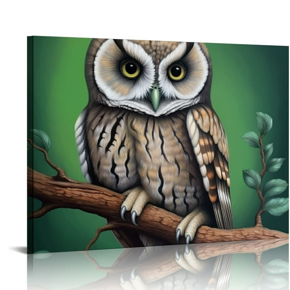 Nawypu Gazing Spotted Owl Nature Giclee Framed Wall Art