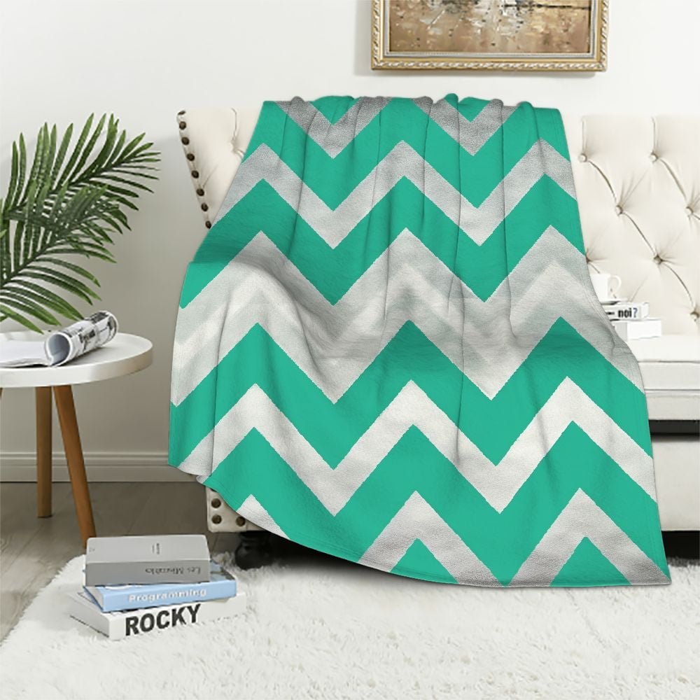 Nawypu Geometric Stripes Throw Blanket,Abstract Mermaid Scales Bed
