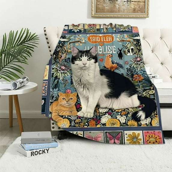 Nawypu Gifts for Cat Mom - Cat Gifts for Cat Lovers - Cat Lover Gifts for Women/Girl - Best Cat Mom Gifts - Funny Cat Gifts for Women - Cat Themed Gifts - Cool Cat Lady Gifts Blanket
