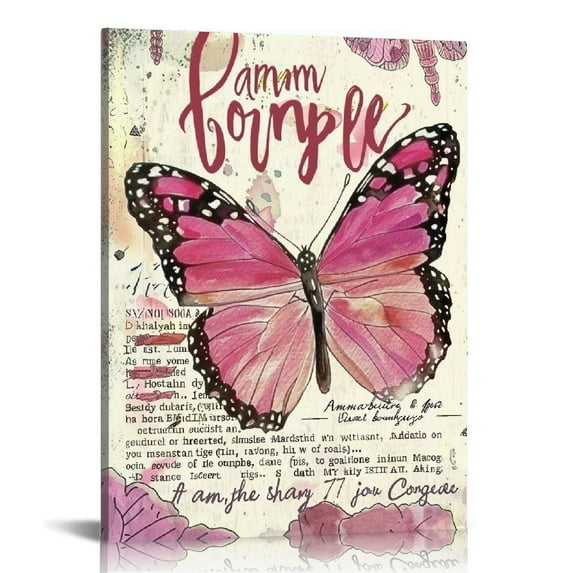 Nawypu Gifts for Daughter -Hangable Canvas Poem Prints Framed Poster Wall Art for Daughter from Mom-Meaningful Daughter Gifts,Daughter Home Bedroom Living Room Wall Decor- Butterfly