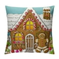 thumbnail image 1 of Nawypu  Gingerbread Man Throw Pillow Cushion Cover, Dessert Themed House Colorful Candies Cookie Man Graphic, Decorative Square Accent Pillow Case, Umber, 1 of 5
