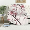 thumbnail image 1 of ONETECH Girls Cherry Blossoms Blanket Women Floral Sakura Flowers Branch Sherpa Throw Blanket for Bed Sofa Couch Decor Pale Pink Floral Plush Blanket Soft Japanese Spring, 1 of 6