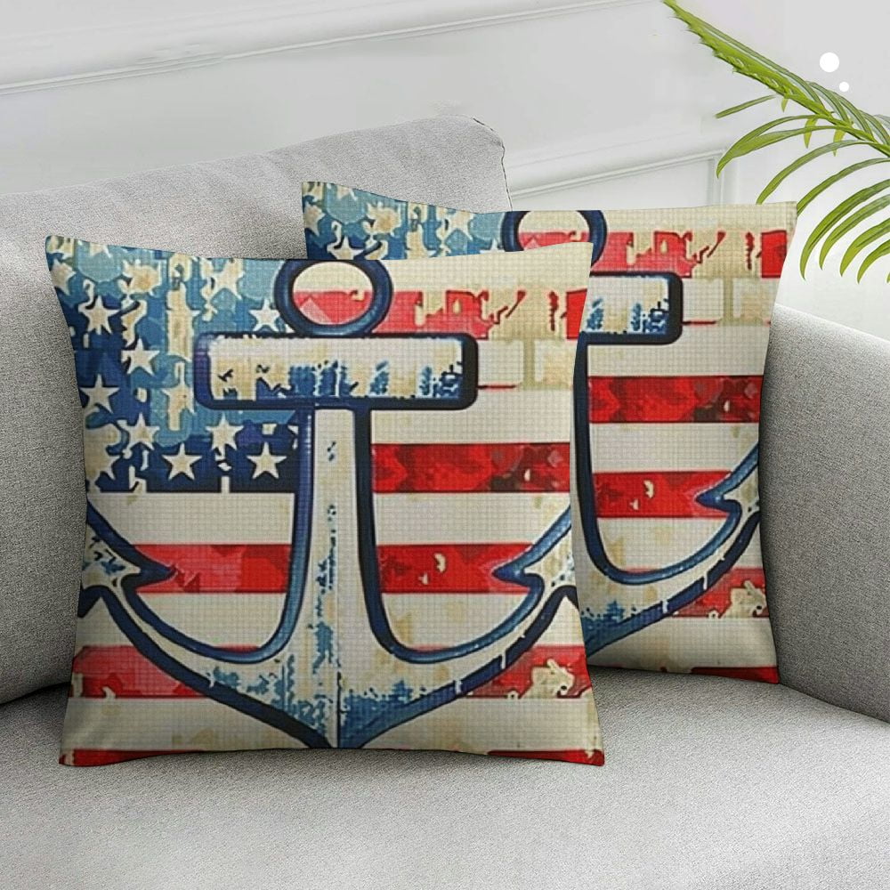 Nawypu God Bless America Throw Pillow Covers, Faith Family Freedom 4th