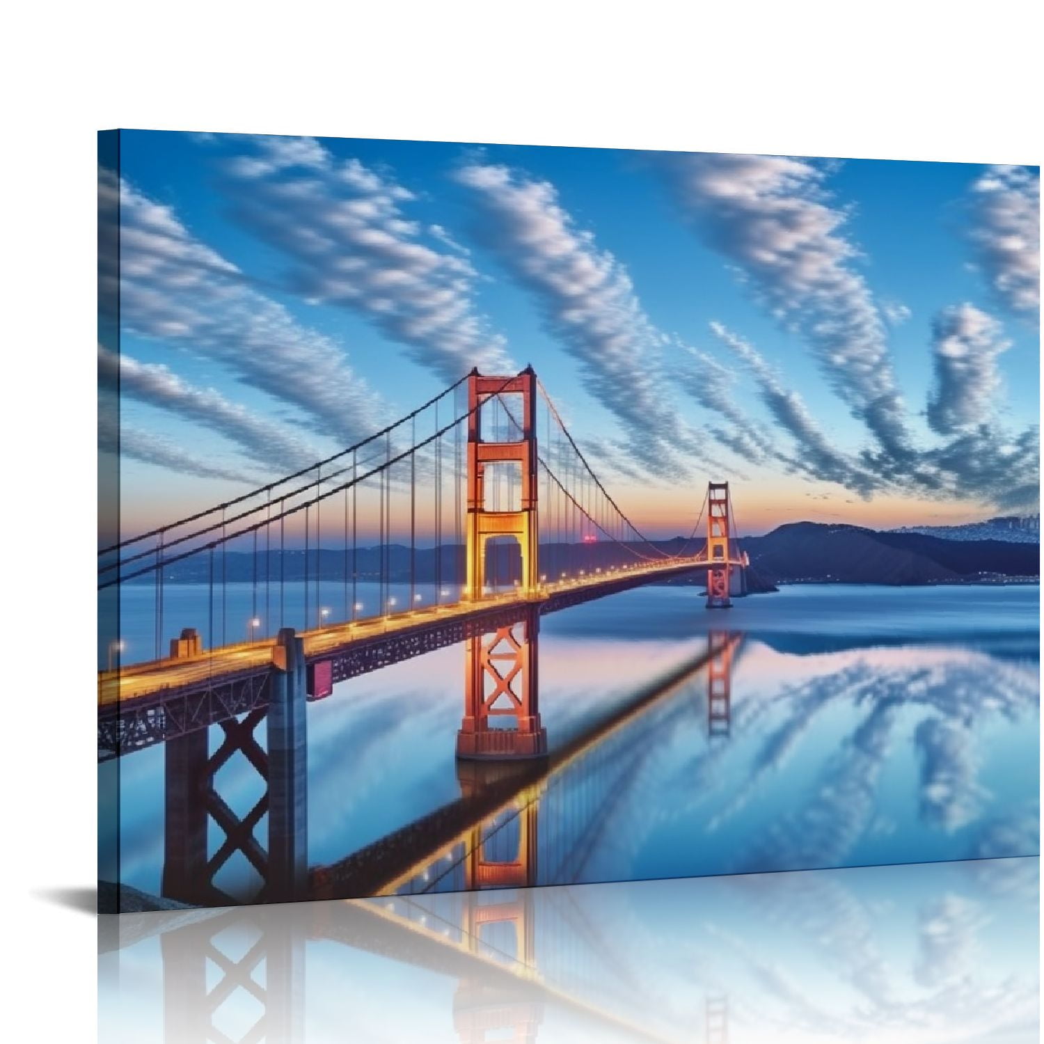 Nawypu Golden Gate Bridge Wall Art, Modern American Landscape Picture