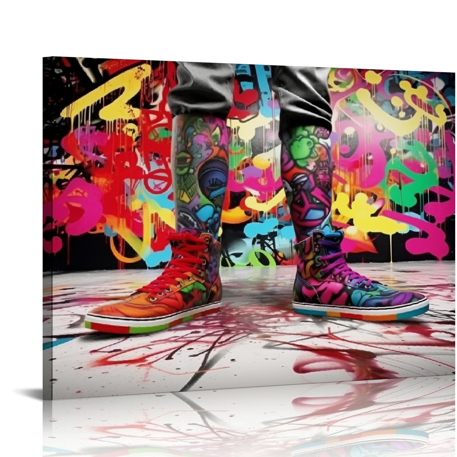 Nawypu Graffiti Canvas Wall Art Banksy Canvas Wall Art Cool Framed