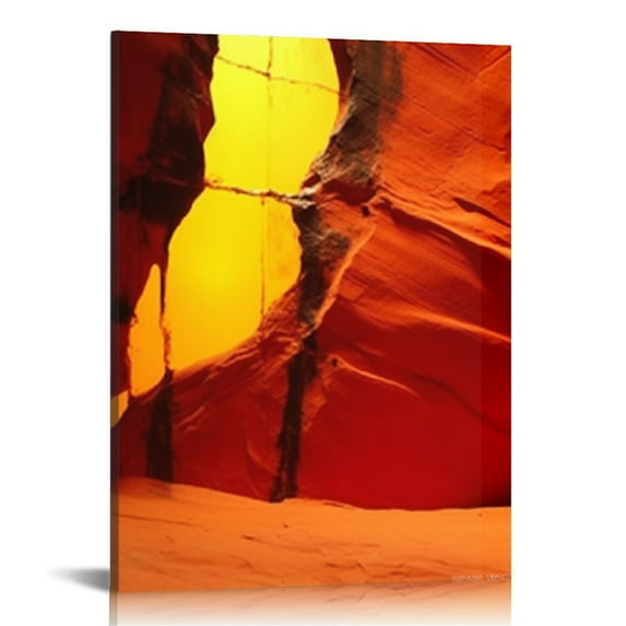 Nawypu Canvas Wall Art Falling Down in Antelope Canyon Picture Painting USA Arizona Poster Print Artwork Modern Living Room Bedroom Decor Framed