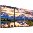 thumbnail image 1 of Nawypu  Grand Teton Wall Art Decor National Park Poster Landscape Canvas Painting Artwork Framed Home Decor Large Poster Painting for Bedroom Living Room 12''x16''X3 Panels, 1 of 4