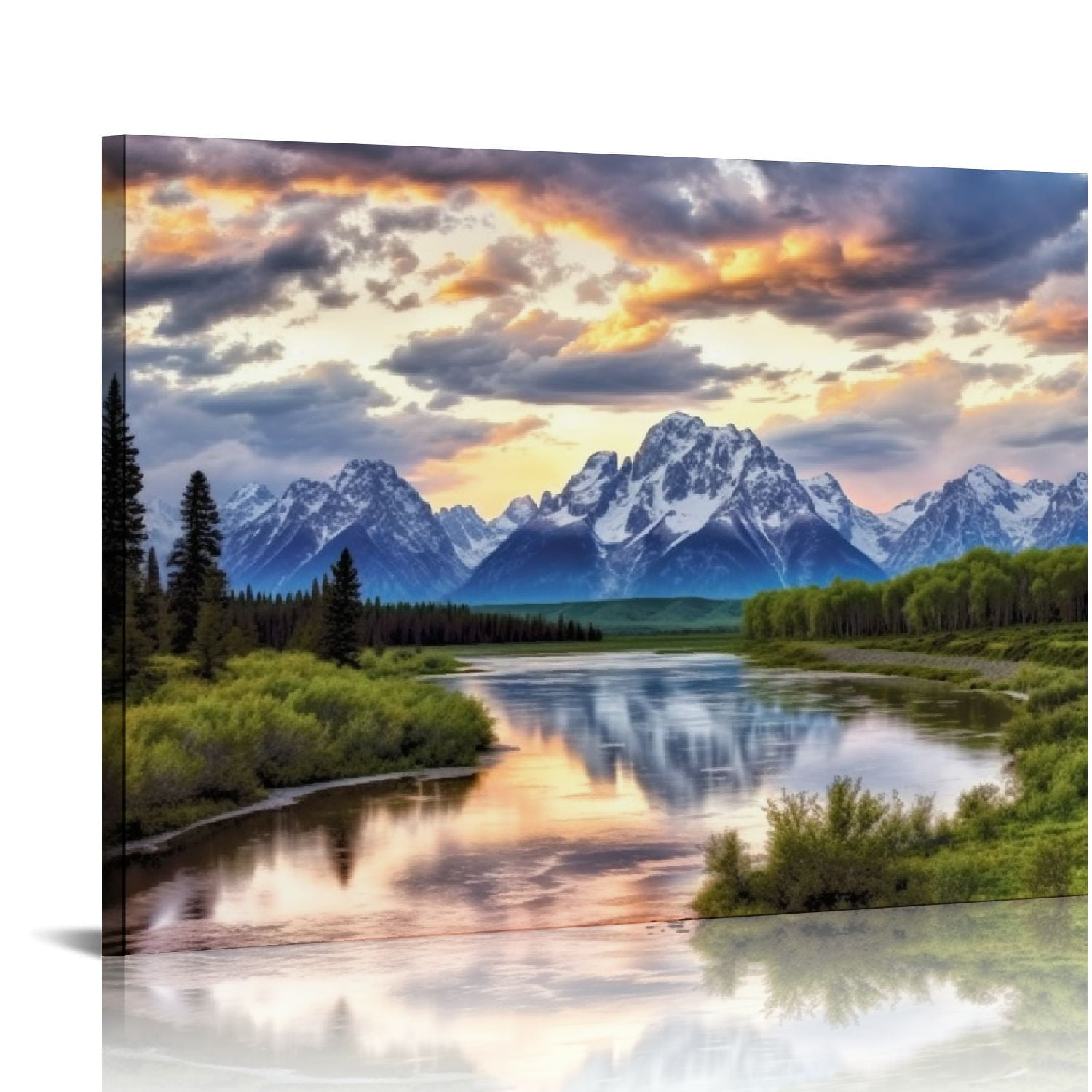 Nawypu Grand Teton Wall Art Decor National Park Poster Landscape Canvas ...