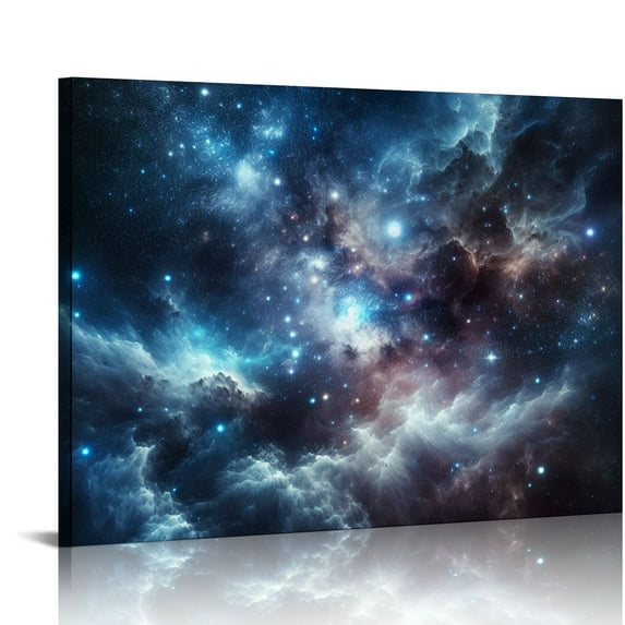 Nawypu Green Blue Aurora Wall Art Northern Light Canvas Prints on Picture Aurora Borealis Nature Starry Scenery Landscape Painting Modern Wall Decor for Home Bathroom Bedroom,Canvas,Print