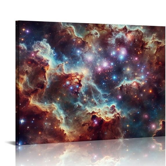 Nawypu Green Blue Aurora Wall Art Northern Light Canvas Prints on Picture Aurora Borealis Nature Starry Scenery Landscape Painting Modern Wall Decor for Home Bathroom Bedroom,Canvas,Wall