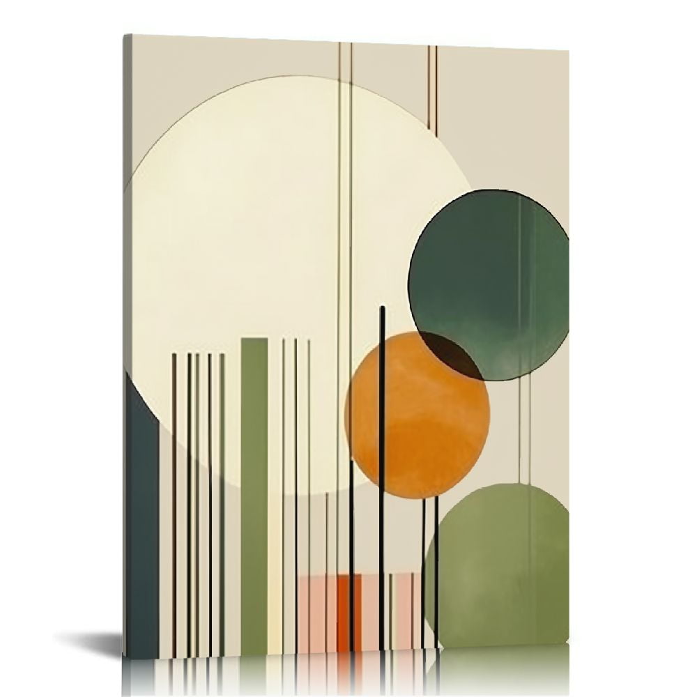 Nawypu Green Geometric Painting Mid Century Prints Green Abstract ...