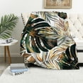 thumbnail image 1 of Nawypu  Green Gold Throw Blanket Tropical Palm Leaf Ultra Soft Warm Blanket Lightweight Plush Fuzzy Throw Blanket for Couch Sofa Christmas Decorations, 1 of 6