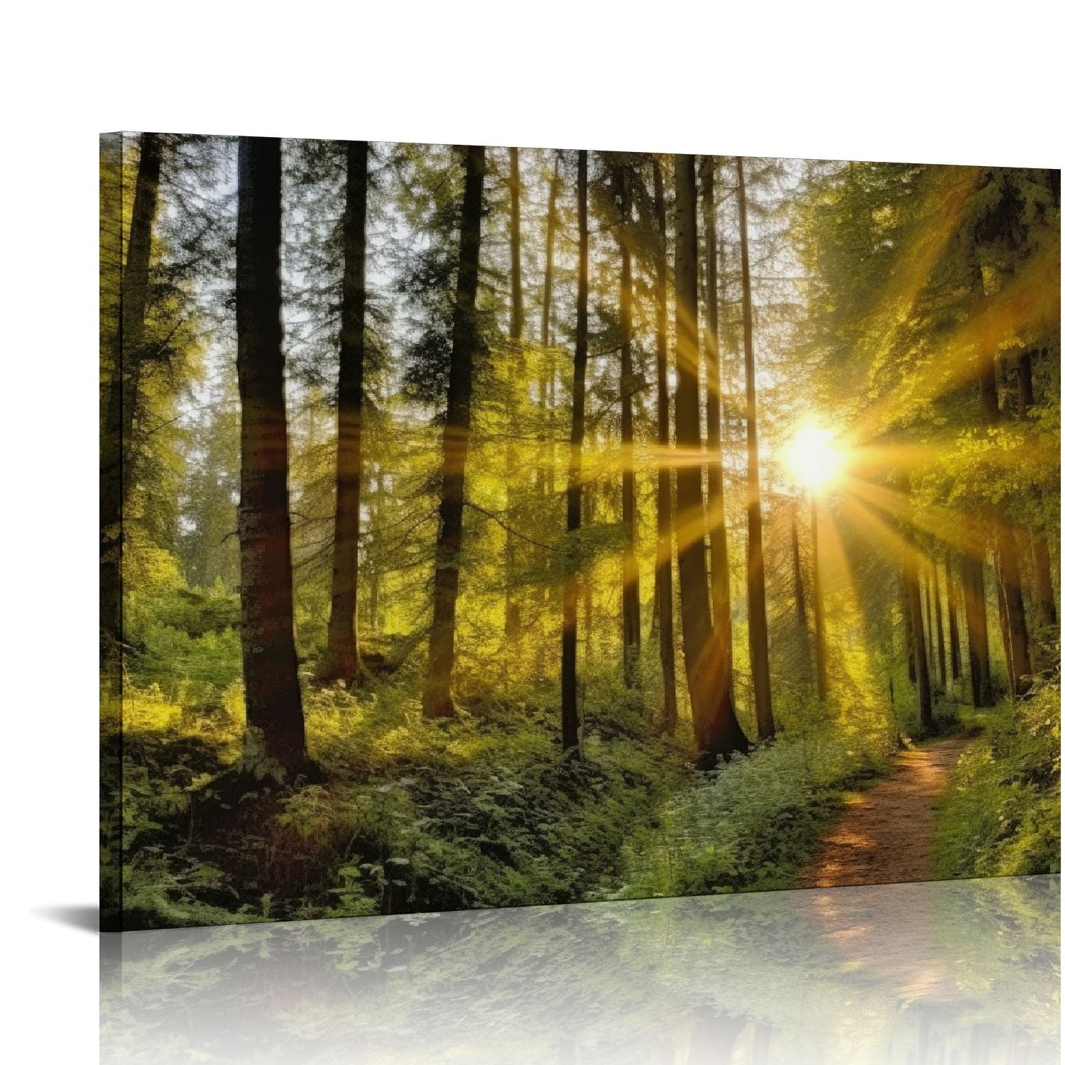 Nawypu Green Nature Wall Art for Living Room Forest Landscape Canvas ...